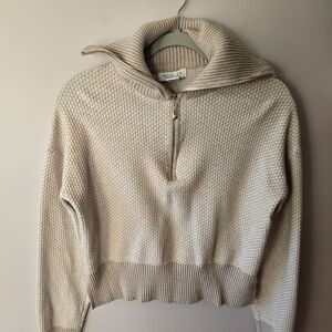 Rachel Zoe Cream Half-Zip Women's Sweater